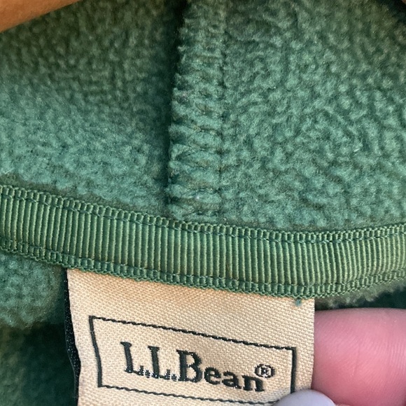 L.L. Bean Polartec Green Fleece Full Zip Jacket Medium Coat Preowned - Picture 5 of 8